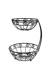 Support à fruits en métal à 2 niveaux pour panier à légumes et fruits, panier de rangement pour la cuisine, organisateur de rangement écologique - Product Image 3