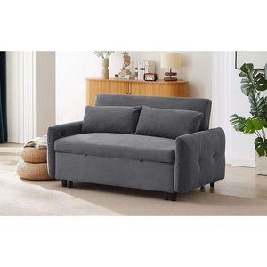 Divano Letto Moderno a 2 Posti da 146 cm con Letto Estraibile, Porte USB e Due Cuscini Decorativi, Divano con Ricarica USB - Product Image 4