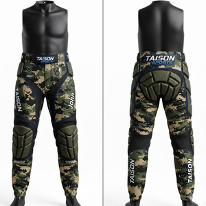 Pantalones de Paintball para Hombre, 280 GSM, Lona Premium de Poliéster/Nailon, Verde y Negro, Pantalones Deportivos Impermeables, Transpirables, Ecológicos, Personalizados OEM - Product Image 1