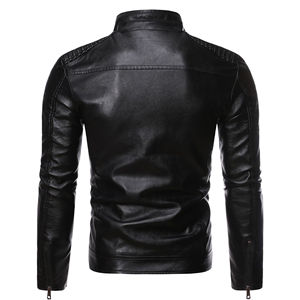 Veste en cuir pour homme, col montant, coupe slim, multi-poches, style vintage classique, nouvelle collection automne-hiver, qualité supérieure, vente en gros OEM - Product Image 5