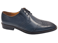 Chaussures habillées Dlords Christofer pour hommes en cuir véritable bleu, à bout fermé, à lacets, avec semelle intermédiaire en EVA à coussin d'air et doublure en microfibre