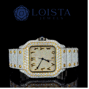 Reloj de Cuarzo Cuadrado para Hombre, Diseño de Lujo con Cristales |   Reloj de Acero Inoxidable con Esfera de Cristal y Moissanita Estilo Hip Hop, Venta al Por Mayor - Product Image 1