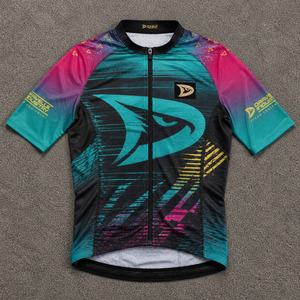 Maillot de cyclisme rétro Y2K personnalisé OEM pour hommes, manches courtes, maille respirante, impression par sublimation, maillot de vélo de route VTT - Product Image 1
