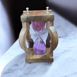Handmade Eco-Friendly Portable Wooden Hourglass with Purple <b>Sand</b> Luxury <b>Decorative</b> Timer Elegant Gift and Home Desk Decor - Product Image 2