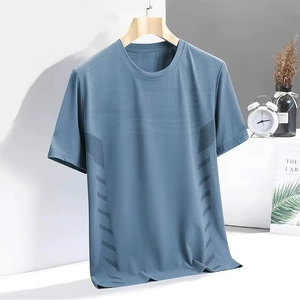 T-shirt à manches courtes pour homme, coupe régulière, grande taille, en coton 100% lavé, respirant, fin, pour l'été, avec logo personnalisé OEM - Product Image 5