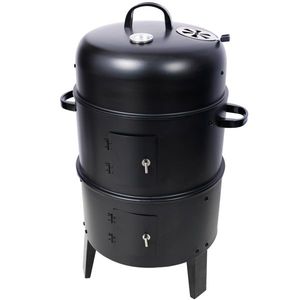 Griglia Affumicatrice Verticale Portatile Nera da 16 Pollici per Barbecue all'Aperto e in Campeggio, per Cucinare Facilmente - Product Image 1