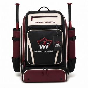 Sac de baseball, sac à dos de sport haut de gamme avec de grands compartiments de rangement pour équipement de baseball, crampons, gants, casque - Product Image 1