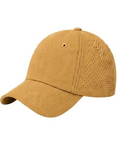 Casquette de baseball sportive respirante Golden Mustard avec sangle réglable, légère, séchage rapide, pour course en extérieur, gym, usage décontracté, qualité supérieure - Product Image 1