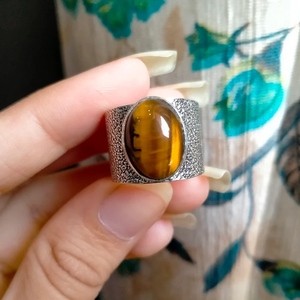 Natural Tiger Eye Stone <b>Ring</b> Handmade <b>925</b> Sterling <b>Silver</b> Gemstone <b>Ring</b> Jewelry For Her - Product Image 5