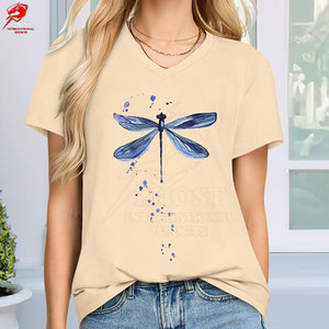 เสื้อยืดพิมพ์ลายสกรีนสำหรับผู้หญิง พรีเมียม เนื้อผ้าฝ้ายนุ่ม น้ำหนักเบา สวมใส่สบาย แฟชั่นลำลองสำหรับฤดูร้อน สไตล์สตรีท - Product Image 5