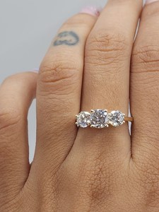 1.50 CT 3 Stone Lab Grown <b>Diamond</b> <b>Ring</b> in 18K Gold Plated | IGI Certified Luxury Engagement <b>Ring</b> | Bridal <b>Diamond</b> Jewelry - Product Image 2
