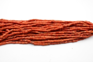 Natural Italian Red Coral Smooth Tube Shape <b>Beads</b>, Handmade loose Gemstone 18"Inch <b>Beads</b>, Factory <b>Direct</b> Small Size <b>Beads</b> - Product Image 4