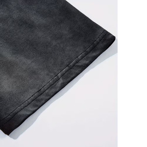 T-shirts pour hommes en coton épais 240g, personnalisés, effet délavé à la pierre, noirs, effet délavé à l'acide, vierges, coupe oversize vintage - Product Image 5