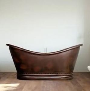 Baignoire autoportante à pattes, finition cuivre, ovale, pour bain à la turque, style vintage, en métal, pour salle de bain et spa - Product Image 4