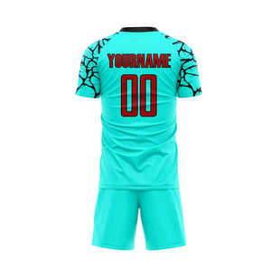 ชุดฟุตบอลพิมพ์ลายแบบเต็มตัวด้วยเทคนิค Dye Sublimation รับทำตามสั่ง พร้อมพิมพ์ชื่อทีมและหมายเลข  โรงงานผลิตโดยตรง รับผลิตแบบ OEM และ ODM - Product Image 3
