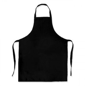 Delantal de Algodón Negro, Tejido, con Tirantes Ajustables, Unisex, para Restaurante o Bar - Product Image 1