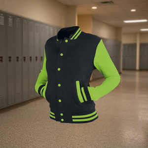 High Quality Mens Varsity <b>Jacket</b> Coated Stand Collar Silk Satin Finish Customizable Outdoor Fashion with <b>Pink</b> & Green Patchwork - Product Image 4