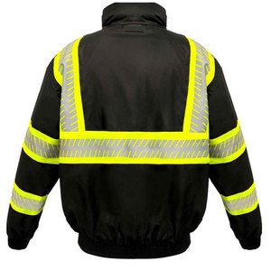 Wholesale Quality <b>High</b> <b>Visibility</b> Breathable Zippered Reflective <b>Softshell</b> Work <b>Jacket</b> Customizable Options OEM Service Cotton - Product Image 5