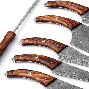 Juego de Cuchillos de Cocina Profesionales Personalizados de Acero Damasco VG10 de 67 Capas con Mango de Madera, Ecológico, de Cinco Piezas - Product Image 5