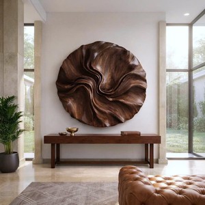 Hand Carved Wall Art Farmhouse Wood Wall Art For Bedroom Livingroom Entryway <b>Rustic</b> Ambience Mid Century Large Sculpture Wall - Product Image 4