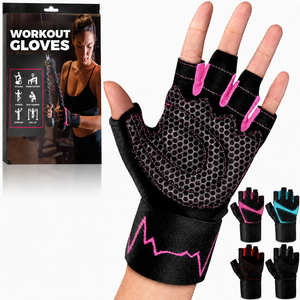 Gants d'entraînement respirants pour femmes et hommes, avec protection rembourrée des paumes, soutien du poignet, pour la musculation, le cyclisme, l'entraînement, personnalisables - Product Image 1