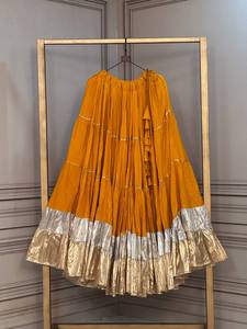 Lehenga en rayonne spéciale Navratri avec travail Gota Patti et finition en dentelle Kodi, vêtement coloré pour Navratri. - Product Image 5