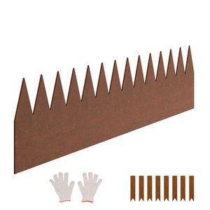 Bordure de jardin en acier résistant aux intempéries, effet métal vieilli, 6 packs - 40 x 6 pouces, séparateur de plantes artificielles pliable - Product Image 1