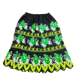 Falda de cintura alta estilo A, hawaiana, polinesiana, hasta la rodilla, con volantes, para mujer, transpirable, ideal para playa y baile, ¡la más vendida! - Product Image 4