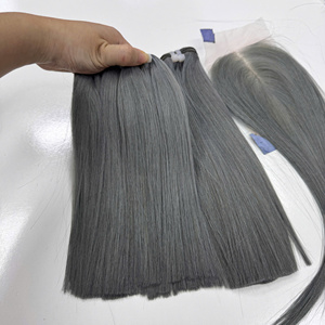 วิกผม100% แท้จากเวียดนามแบบดิบบริสุทธิ์ผมลอนแบบตรงสุดๆสีเกรย์ - Product Image 3