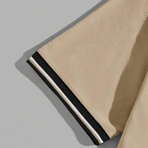 Precio barato directo de fábrica al por mayor de alta calidad de algodón Casual Streetwear transpirable cortar y coser con diseño de panel Polos - Product Image 3