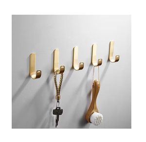 Brass Hook Hanger 3 Hooks For Towel Clothes Coat Pants Best <b>Storage</b> Solution Acceptable Price & Good Quality Brass Hook Holder - Product Image 3