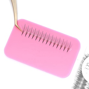 Glamoreyelash promade fans base de punto PBT coreano wispy promade volume fans 9D C Curl 9-17mm Pestañas postizas naturales unidas por calor - Product Image 3