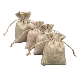 Wholesaler Custom Logo printed Eco-friendly Small linen pouch jute Burlap shopping Drawstring <b>Gift</b> jute <b>Bag</b> - Product Image 1