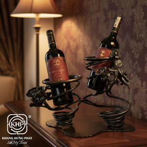 Luxury Classic Double Bottle Spiral <b>Wine</b> Holder Wrought Iron <b>Wine</b> <b>Rack</b> For Home Decor Hand Forged Customize Your Design - Product Image 5
