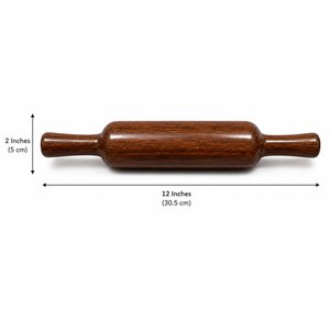 Premium Solid Wooden <b>Rolling</b> <b>Pin</b> for Roti Chapati Pizza Dough | Handmade Smooth Finish Belan | Durable Food Grade Kitchen Baking - Product Image 1