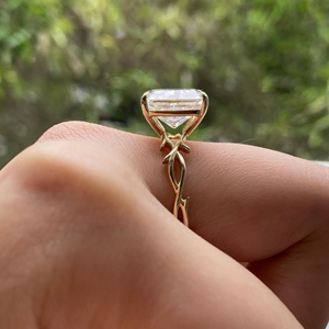 ร้อนขาย4กะรัตมรกตตัด Moissanite แหวนเพชรสีขาวทองเครื่องประดับต้นฉบับชุบโรเดียมสีดำ - Product Image 3