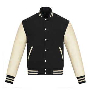 Chaquetas Varsity Unisex Casuales de Invierno, Estilo Urbano, con Mangas de Algodón, Letras de Chenille, Logotipo Personalizado, Lana, para Hombre, OEM Disponible - Product Image 1