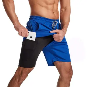 Custom made high quality men 2 in 1 Compression board shorts
