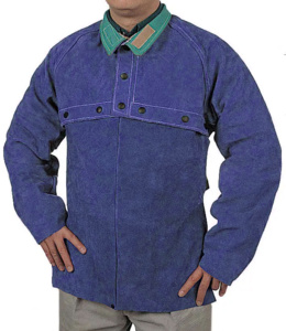 Chaqueta de Cuero Vacuno Marrón Original para Soldadores, Resistente al Calor y al Fuego, 100% Poliéster, Ropa de Trabajo de Seguridad Reflectante - Product Image 4