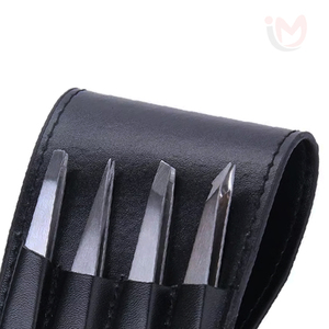 Juego de 4 Pinzas Profesionales para Cejas de Acero Inoxidable con Punta Curva, Duraderas y Ecológicas, Kit de Herramientas para Salón de Belleza - Product Image 2