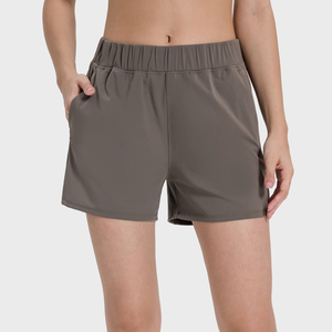 Pantalones Cortos de Yoga para <span class=keywords><strong>Mujer</strong></span>, de Secado Rápido, de Nailon, Cintura Elástica <span class=keywords><strong>con</strong></span> Bolsillo, Pantalones Cortos Deportivos para Correr - Product Image 5