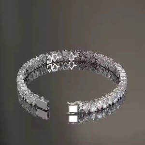 Lab Grown Diamond Tennis Bracelet for Women <b>Men</b> Solid Gold Eternity Pear Bracelet for Weddings Women's Diamond Bracelets <b>Bangles</b> - Product Image 6