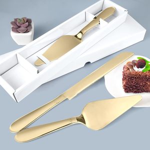 Elegant Wedding <b>Cake</b> <b>Cutting</b> Stainless Steel <b>Knife</b> Server Customized Gold Plated Non-Toxic Eco-Friendly for Anniversary - Product Image 2