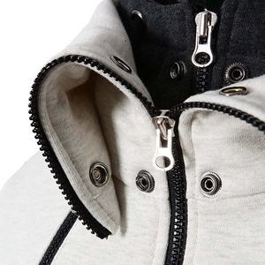 Sudadera con capucha unisex personalizada con cremallera, color liso, informal, de punto, con cremallera completa, ajuste holgado, para invierno, bordada 100% - Product Image 5
