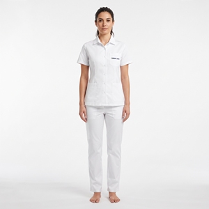 Women's Hospital Scrub Jacket Short Sleeve Button Front Medical Top with Pockets Lightweight Breathable <b>Nurse</b> <b>Uniform</b> - Product Image 5