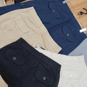 100% Cotton <b>Cargo</b> Long Pants Anti-Wrinkle Casual Work Style <b>Baggy</b> Sweatpants Mid-Waist Loose Fit Colored Wash Wrinkled Technics - Product Image 5