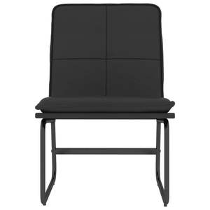 Sillón Individual Negro de Cuero Sintético con Madera Contrachapada Metálica para Sala de Estar - Product Image 3