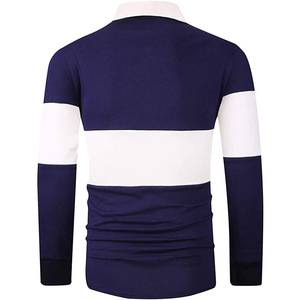 Polo à manches longues personnalisé noir/Polo en coton à manches longues avec logo brodé en gros/Polo à manches longues de haute qualité - Product Image 2