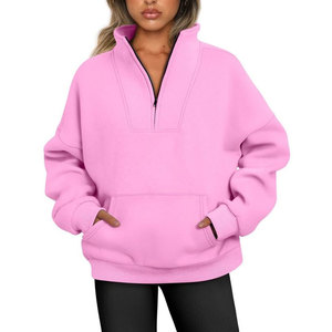 Pull-over femme Wearpex à col zippé (¼ ou ½ zip) – Broderie personnalisée en gros, écusson, épaules tombantes, polaire écologique - Product Image 2