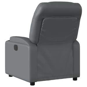 Fauteuil inclinable en similicuir gris moyen avec structure en métal et contreplaqué, fonction massage et design confortable - Product Image 6